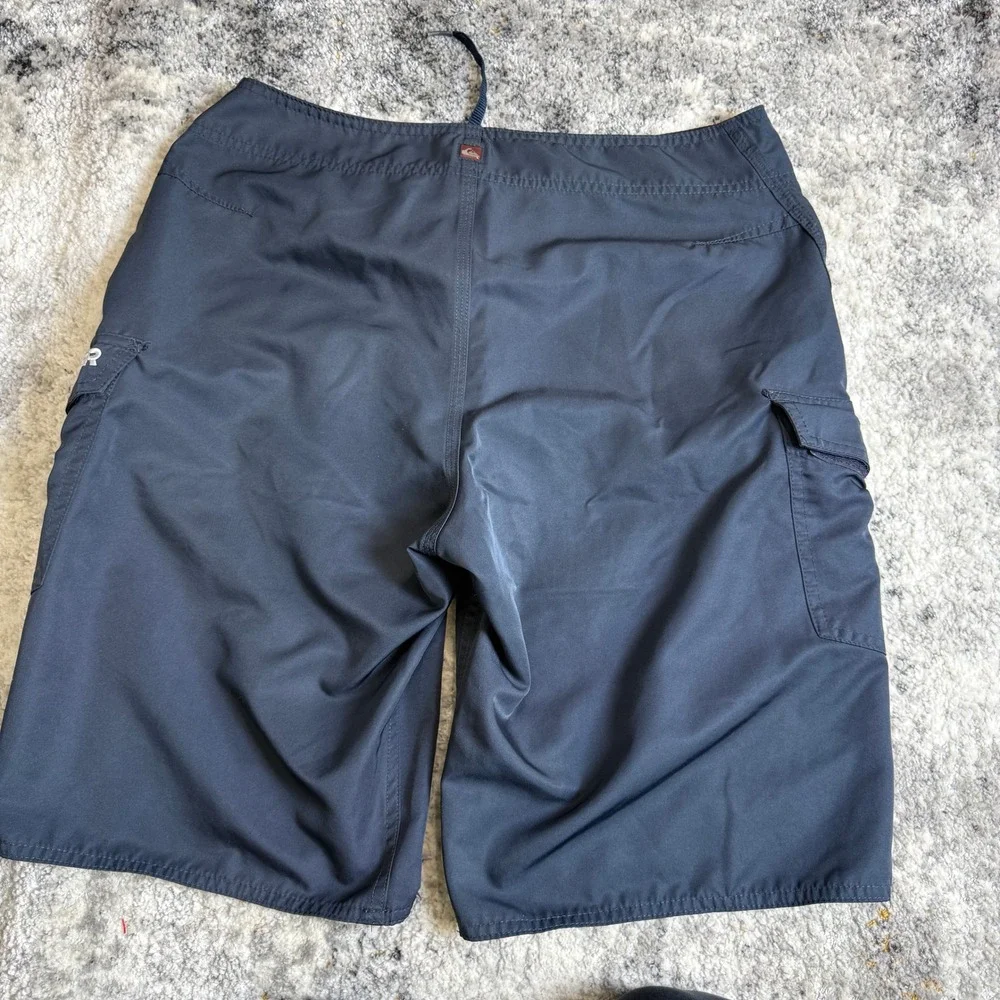 Quiksilver Mens Board Shorts Navy Blue‎ Cargo Swim Trunks Size 32 101326